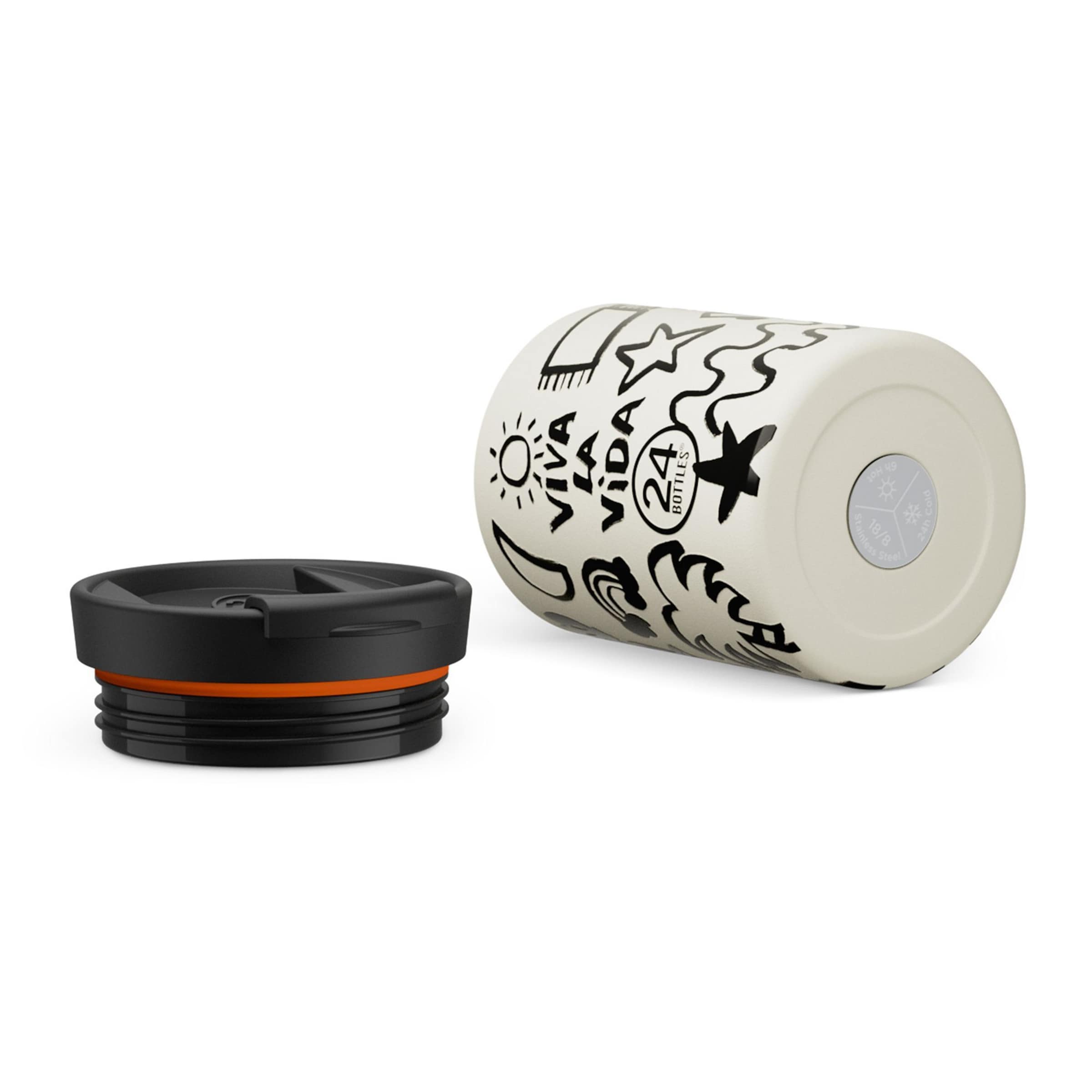 24Bottles Drinkfles 'Travel' in Wit