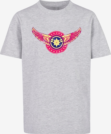ABSOLUTE CULT Shirt 'Captain Marvel - Movie Wings' in Grey: front