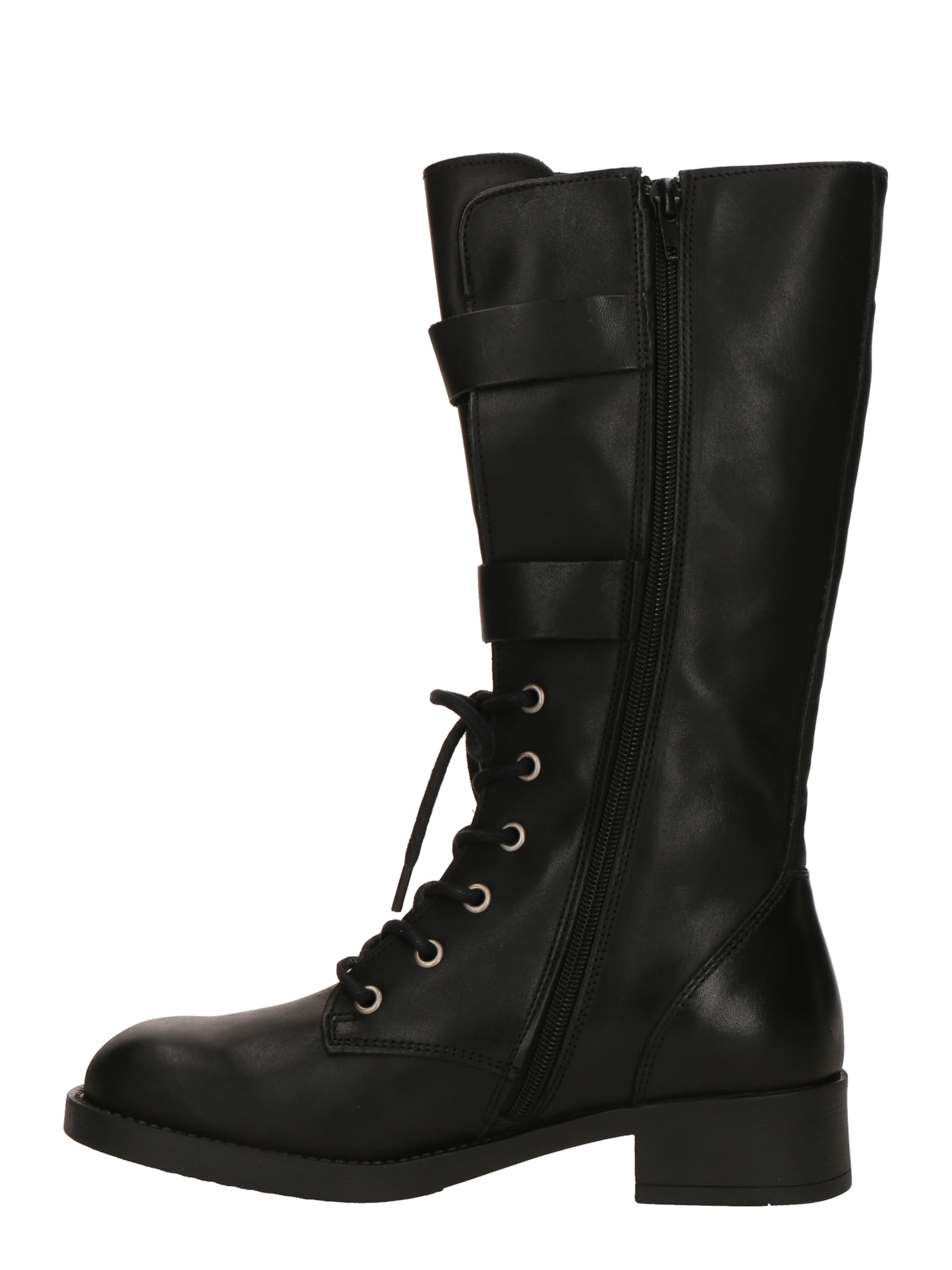 STEVE MADDEN Ботуши с връзки 'Zoey' в черно: отстрани