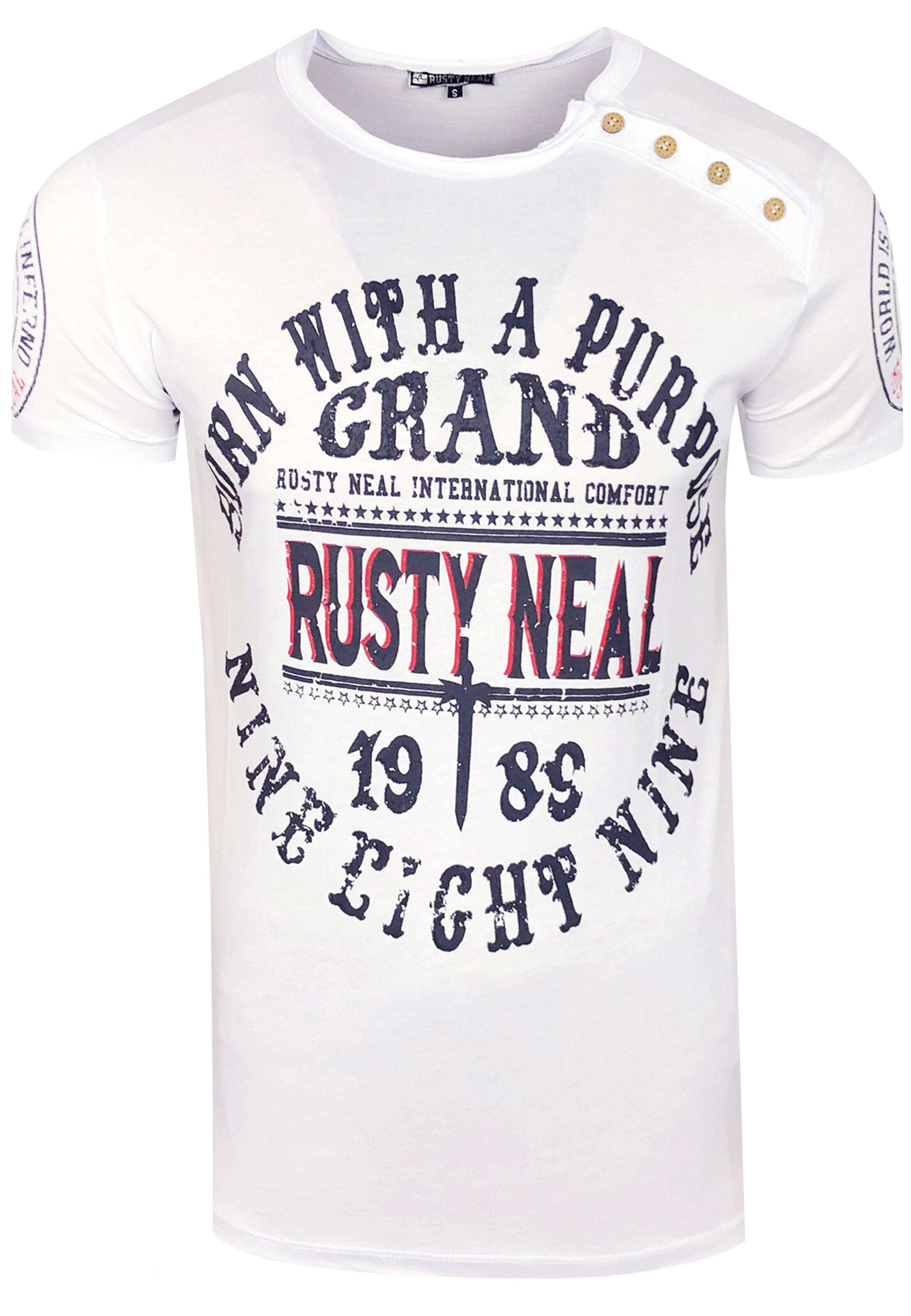 Rusty Neal T-Shirt in Weiß: Vorderseite