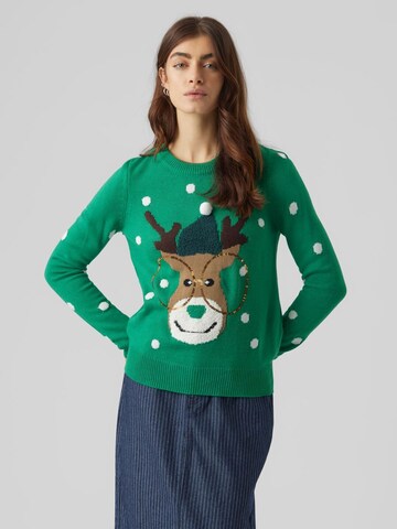 VERO MODA Sweater 'Tinsel' in Green: front