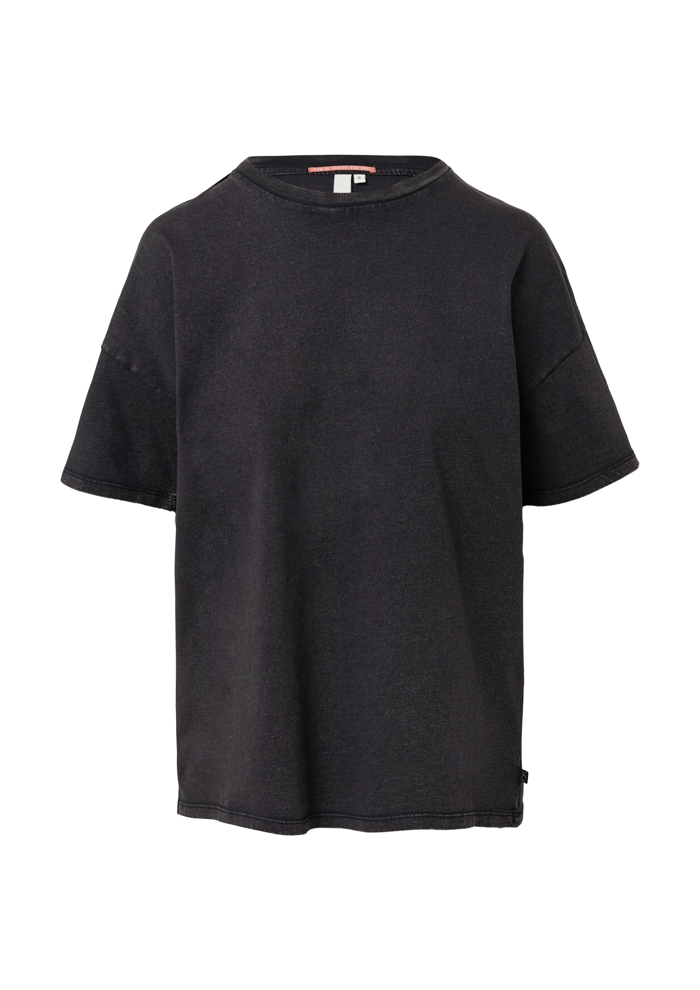 T-shirt QS en noir : devant