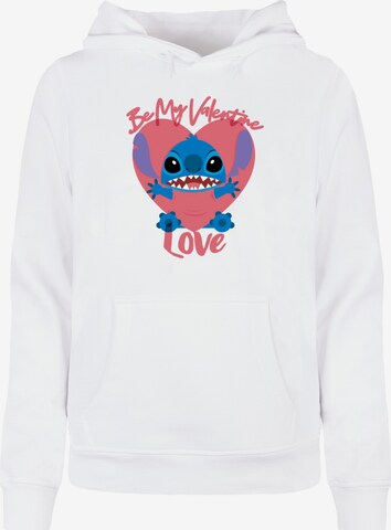 Felpa 'Lilo And Stitch - Be My Valentines Love' di ABSOLUTE CULT in bianco: frontale