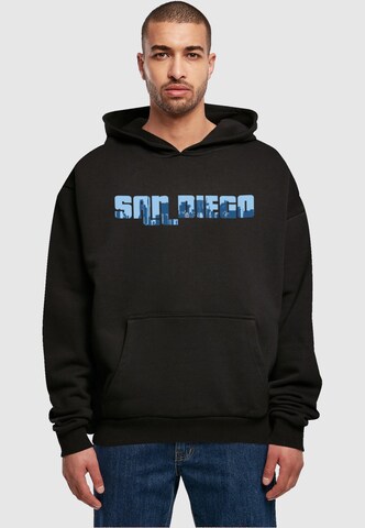 Merchcode Sweatshirt 'Grand San Diego Skyline' in Zwart: voorkant