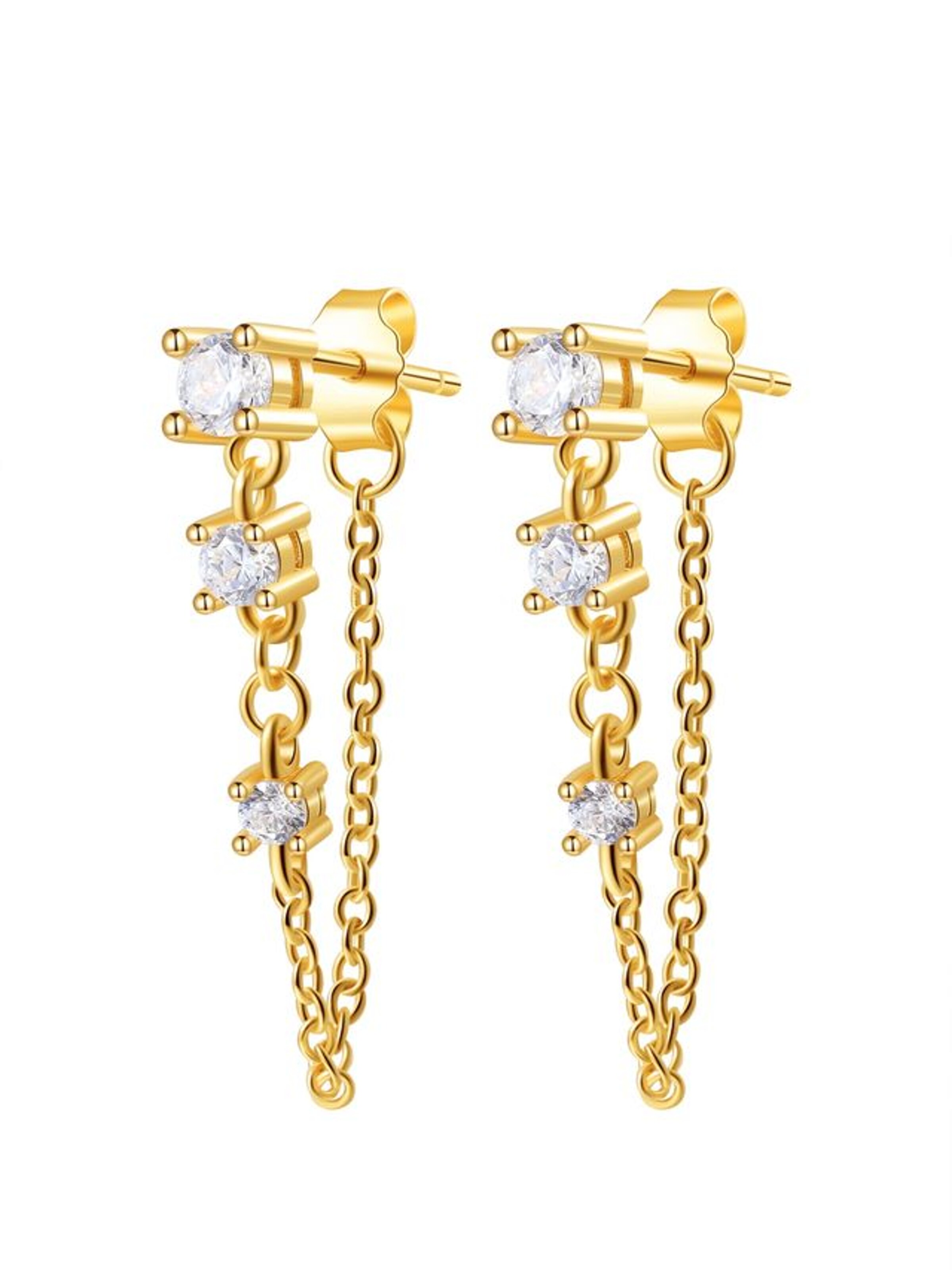 Hey Happiness - Pendientes 'Stardust' en oro: frente