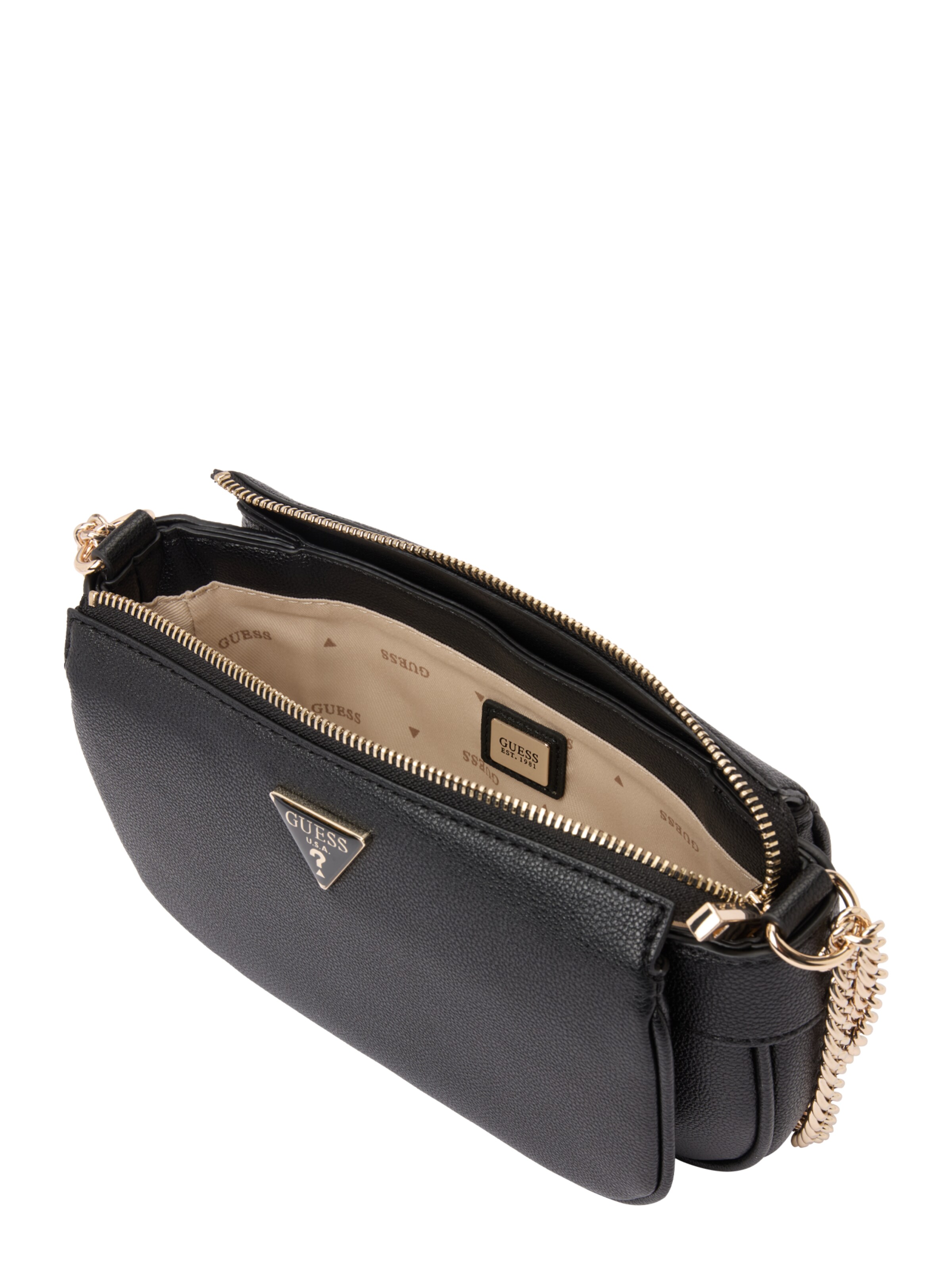 GUESS Schultertasche 'Fedora' in Schwarz