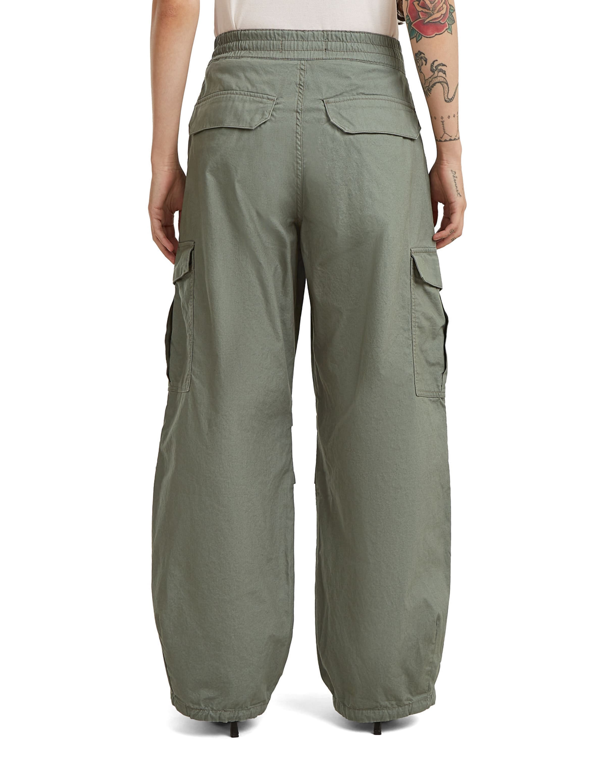G-STAR Loosefit Cargo pant - 'Wide Leg Cargo Pants' in Grün
