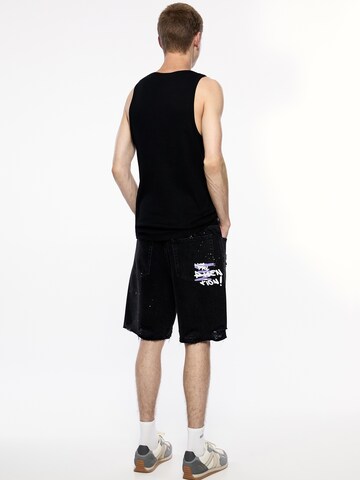 Pull&Bear Loosefit Shorts in Schwarz