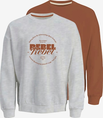 Sweat-shirt 'JREBGRAY' JJ Rebel en marron : devant
