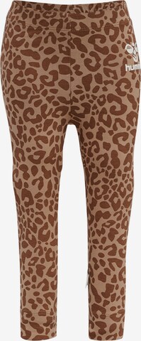 Hummel Skinny Leggings in Brown: front