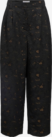 OBJECTBaggy Hlače s naborima 'OBJLOVIA' - crna boja: prednji dio