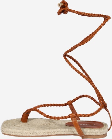 Warehouse T-bar sandals in Beige