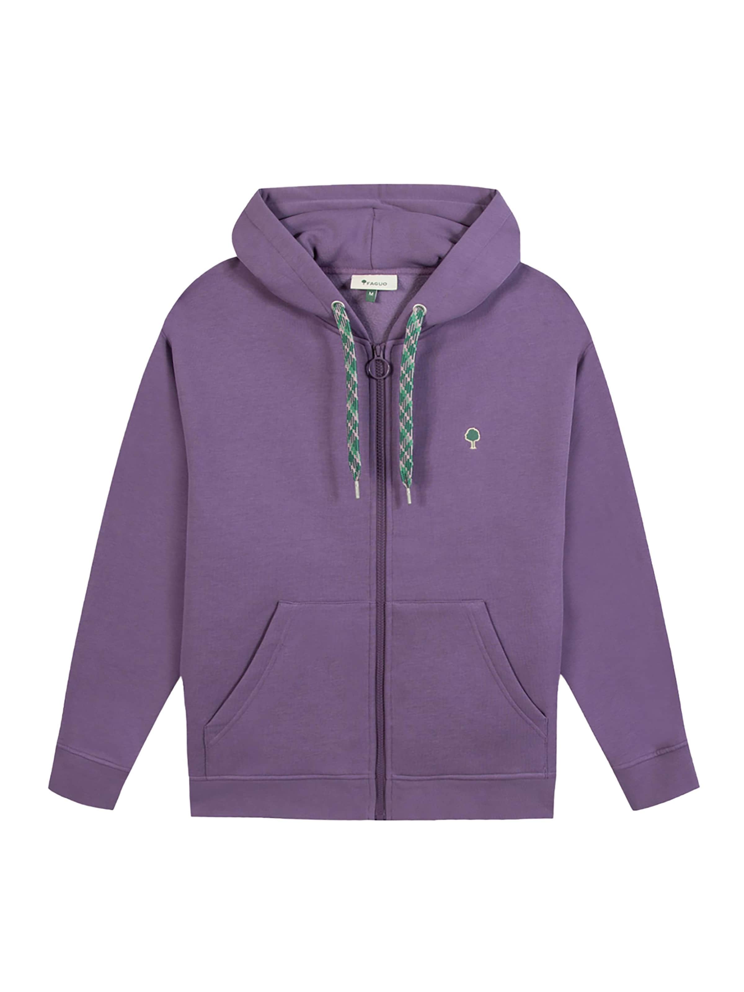 FAGUO Zip-Up Hoodie 'Mesnil' in Purple: front