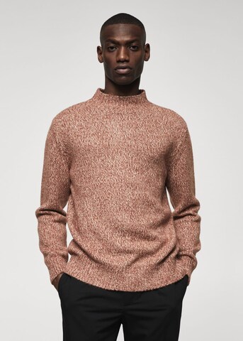 MANGO MAN Sweater 'fine' in Brown: front