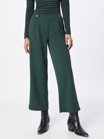 VILA Wide leg Pleat-Front Pants 'LOANE' in Green: front