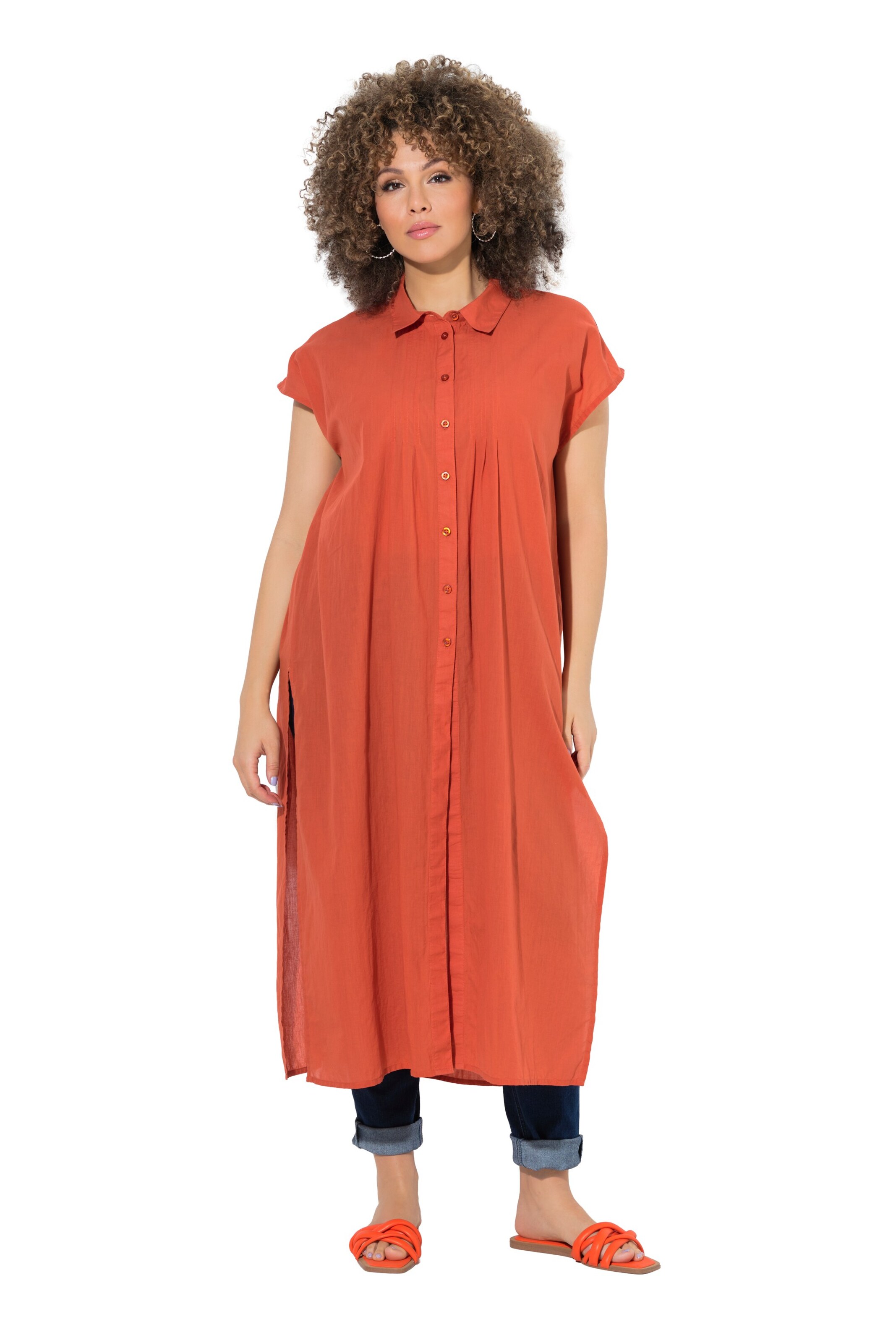 Ulla Popken Blousejurk in Oranje: voorkant