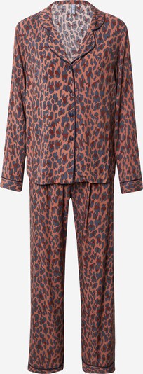 LingaDore Pyjama in de kleur Bruin / Wijnrood / Zwart, Productweergave