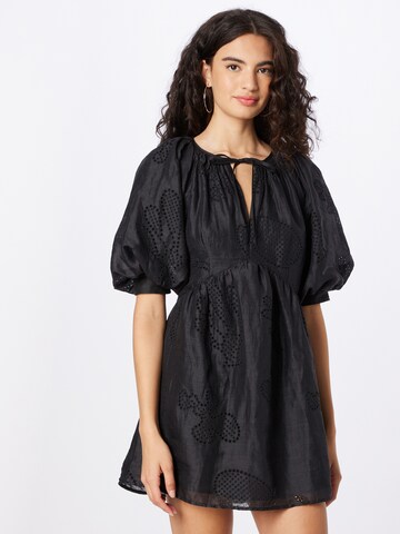 Robe 'EYELET' FRAME en noir : devant