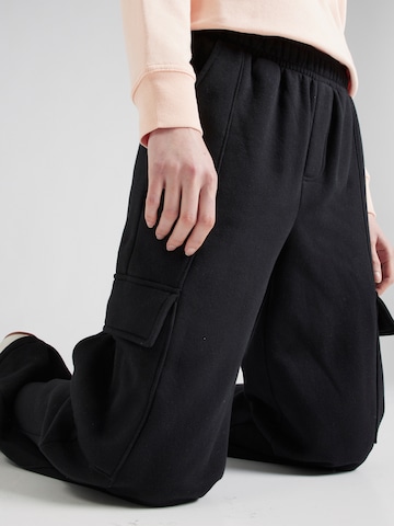 GAP Široke hlačnice Kargo hlače | črna barva