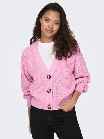 JDY Knit Cardigan 'JUSTY' in Pink