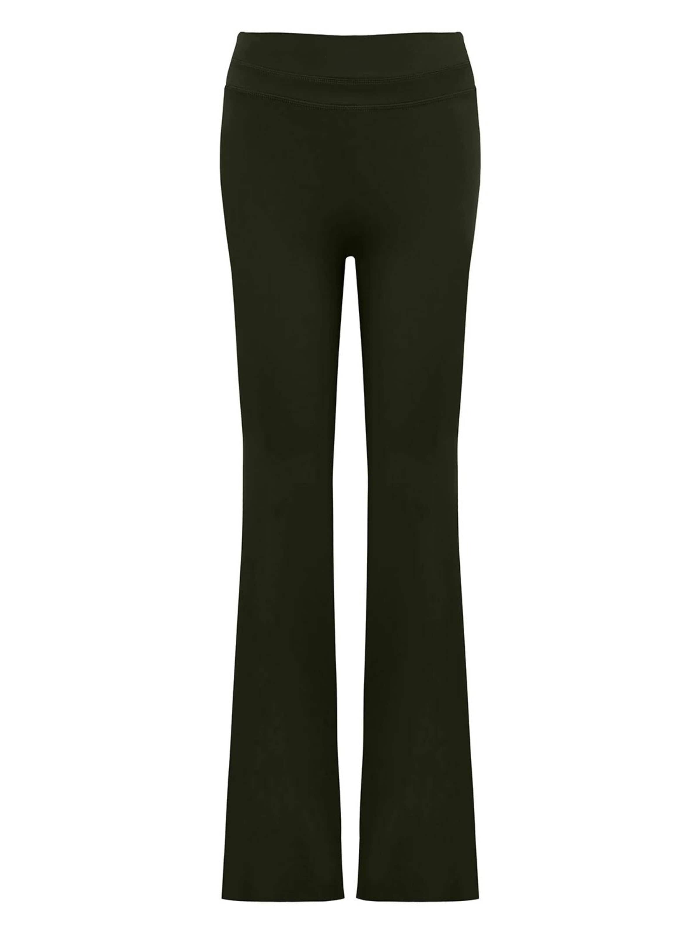 La V Flared Sports trousers 'Flared sportlegging Faye' in Green: front