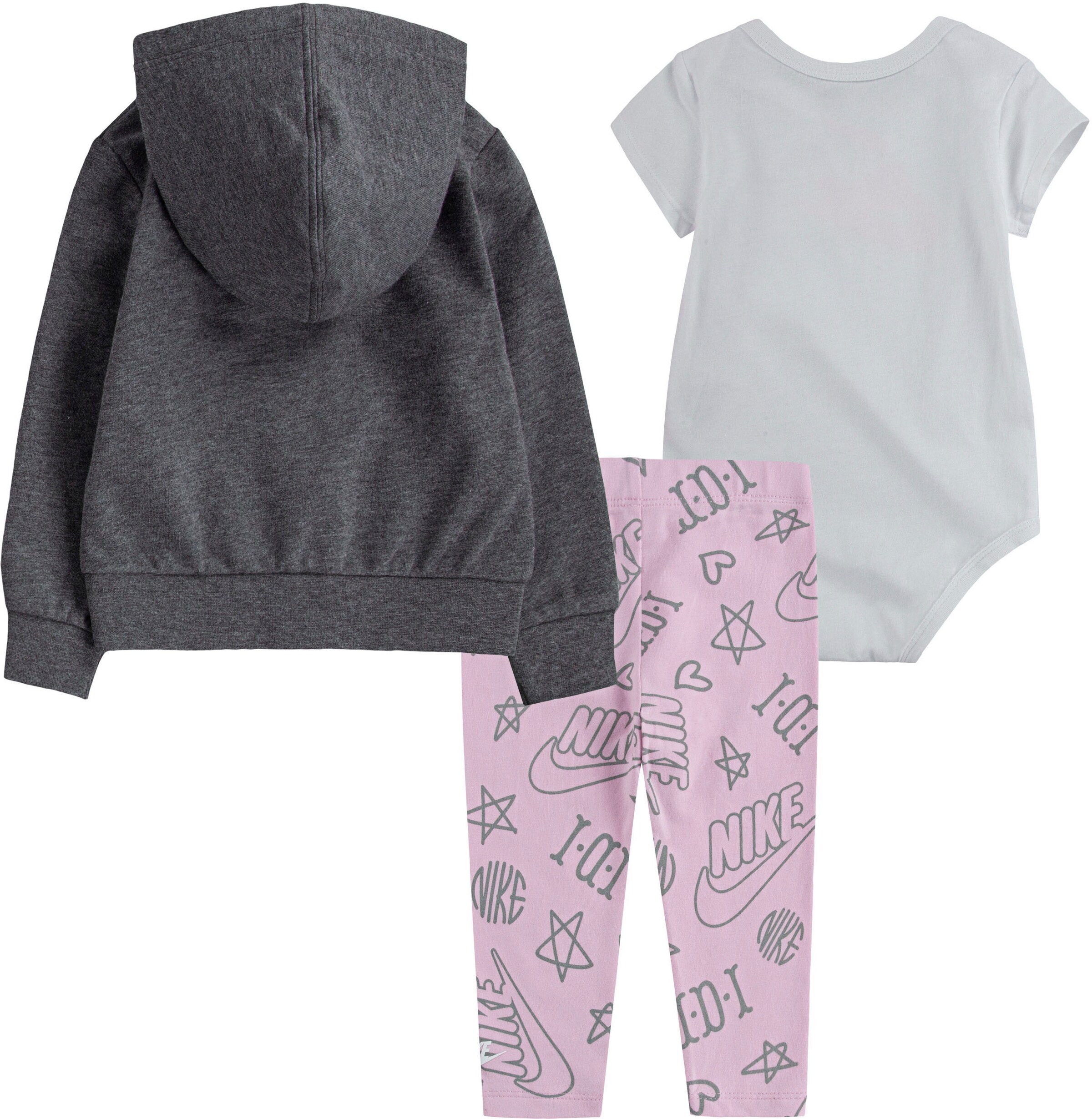 Kinder Bekleidung Nike Sportswear Set in Graumeliert, Rosa - OT57733 Kinder Bekleidung Nike Sportswear Set in Graumeliert, Rosa - OT57733