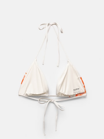 Pull&Bear Háromszög Bikini felső - fehér