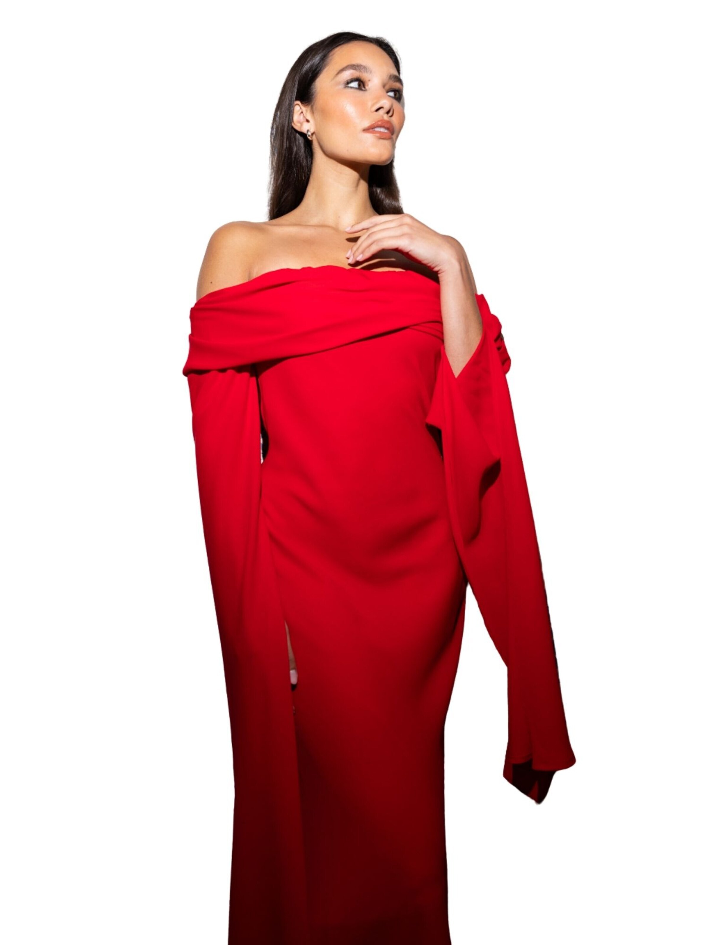 Nisia PartyWear - Vestido de gala 'Habarana' en rojo