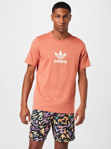 ADIDAS ORIGINALS Shirt 'Trefoil Series' in Orange: front