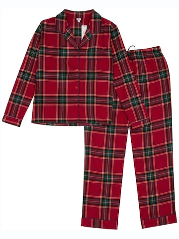 La V Pajama in Red: front