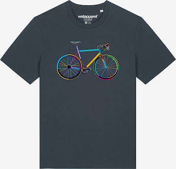 Watapparel T-Shirt 'Fahrrad by night' in Grau: Vorderseite