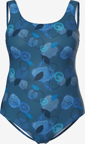 Ulla Popken T-shirt Badpak in Blauw: voorkant