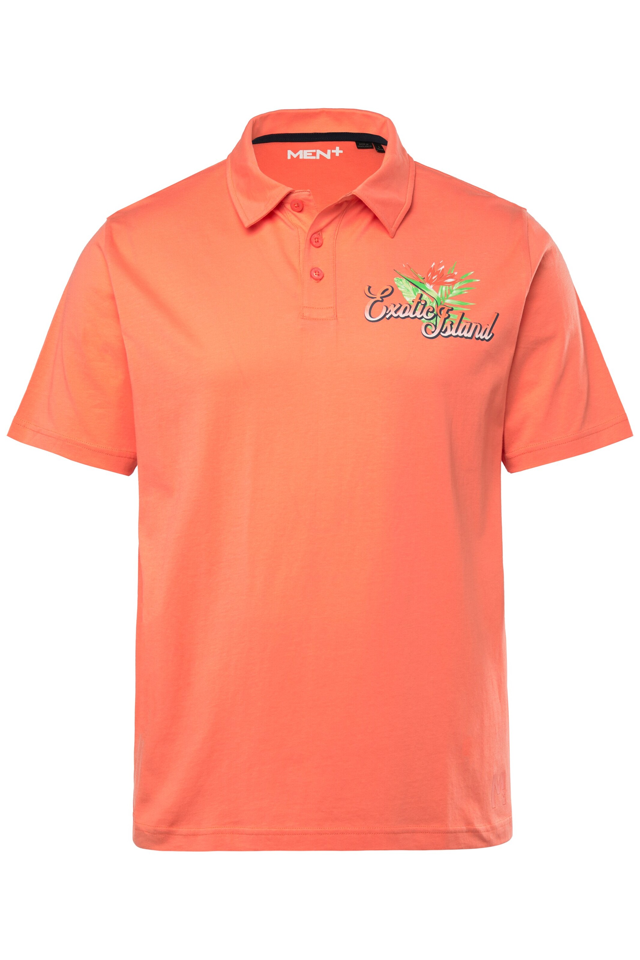 Men Plus Poloshirt in Orange: Vorderseite