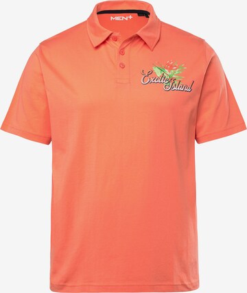 Men Plus Poloshirt in Orange: Vorderseite