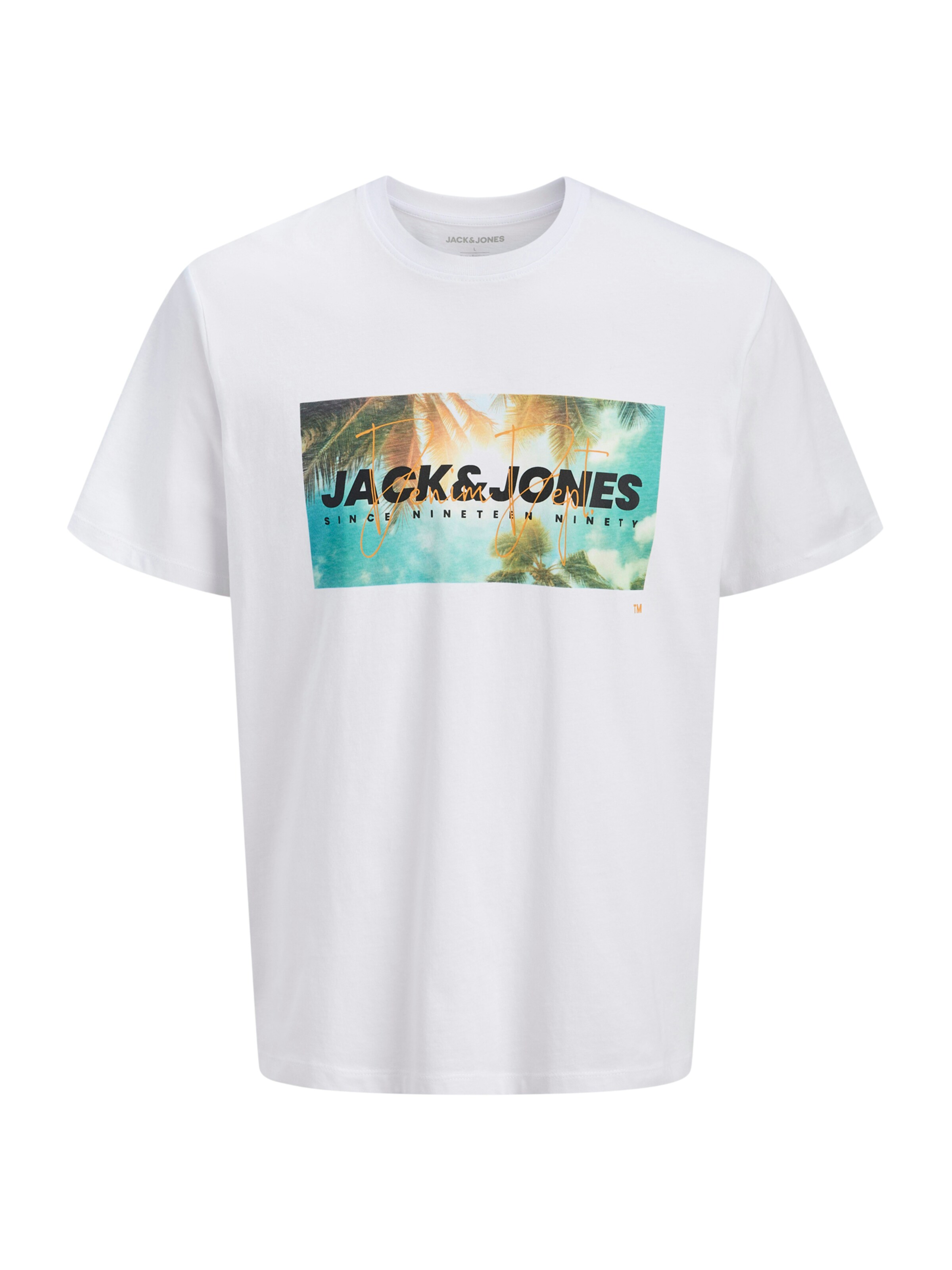Jack & Jones Plus - Camiseta 'JJINDIANA' en blanco: frente