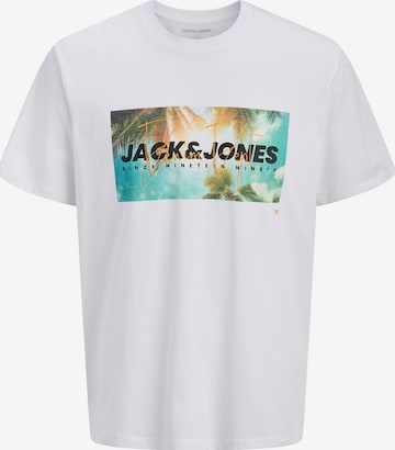Jack & Jones Plus - Camiseta 'JJINDIANA' en blanco: frente