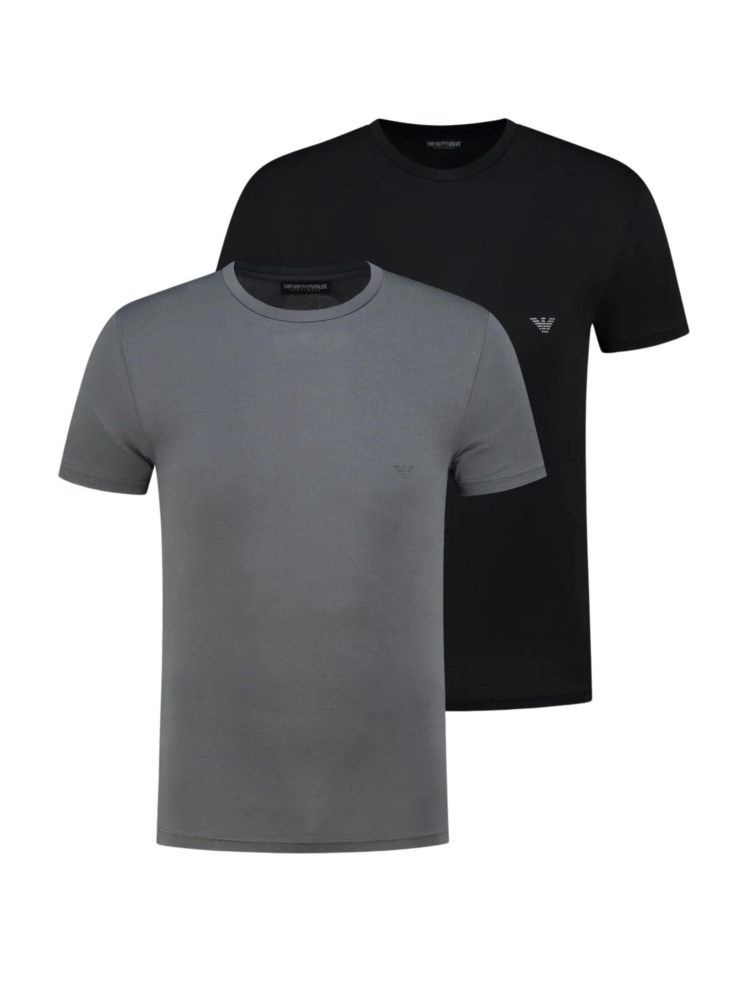 Emporio Armani Shirt 'Underwear 2-Pack T-Shirts' in Zwart: voorkant