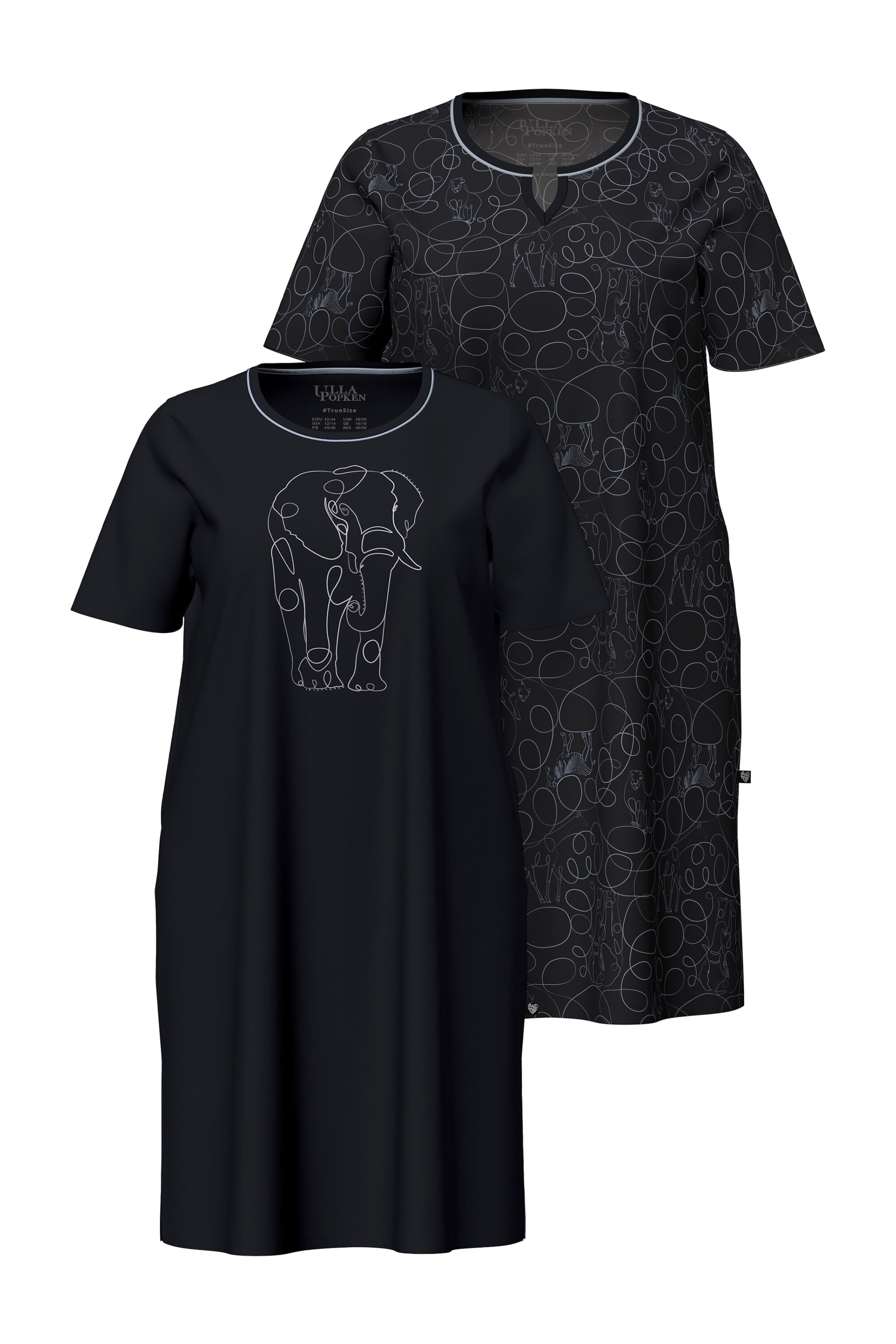 Ulla Popken Nightgown in Black: front