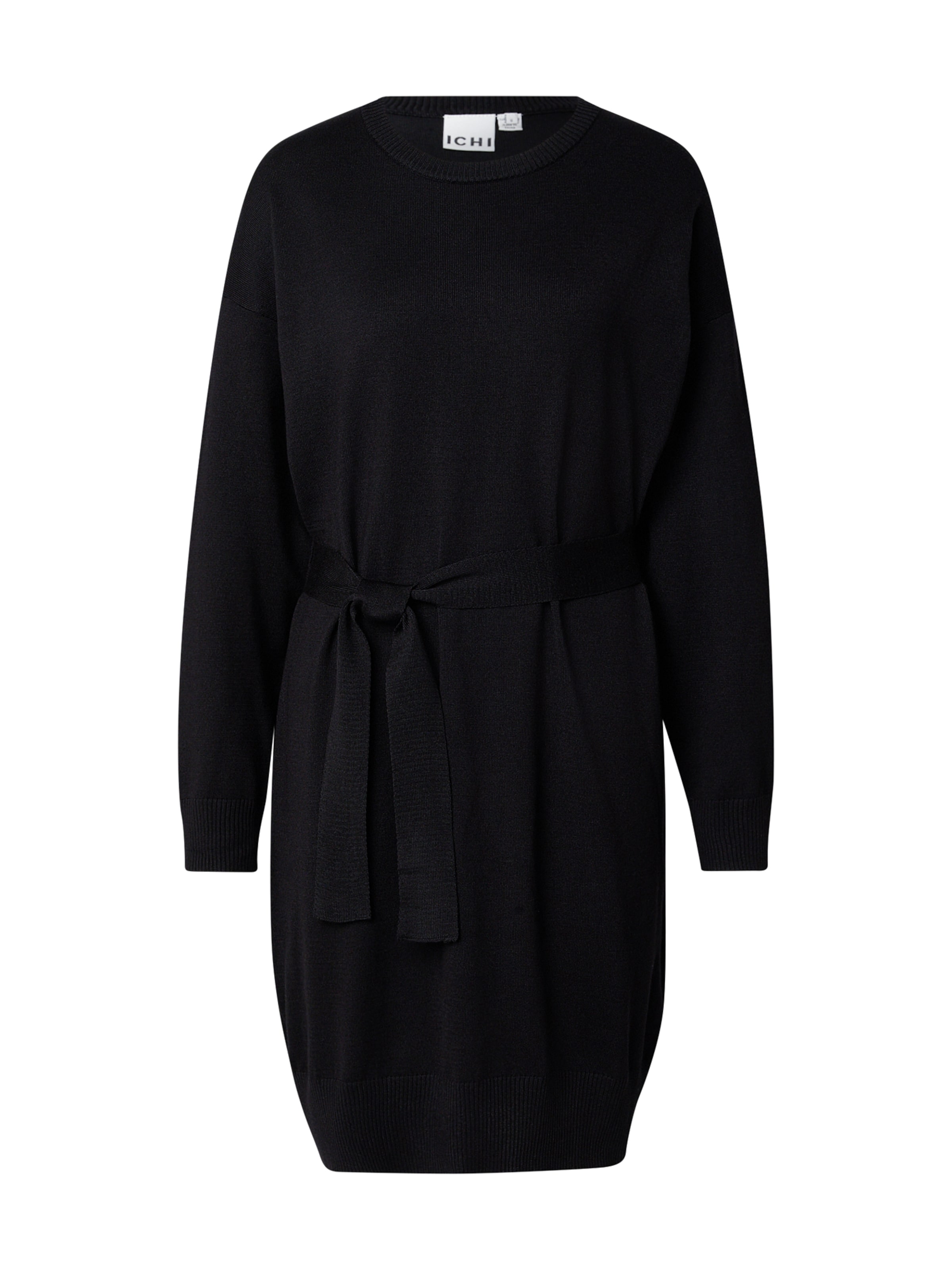 ICHI Πλεκτό φόρεμα 'IHLULS' σε μαύρο: μπροστά