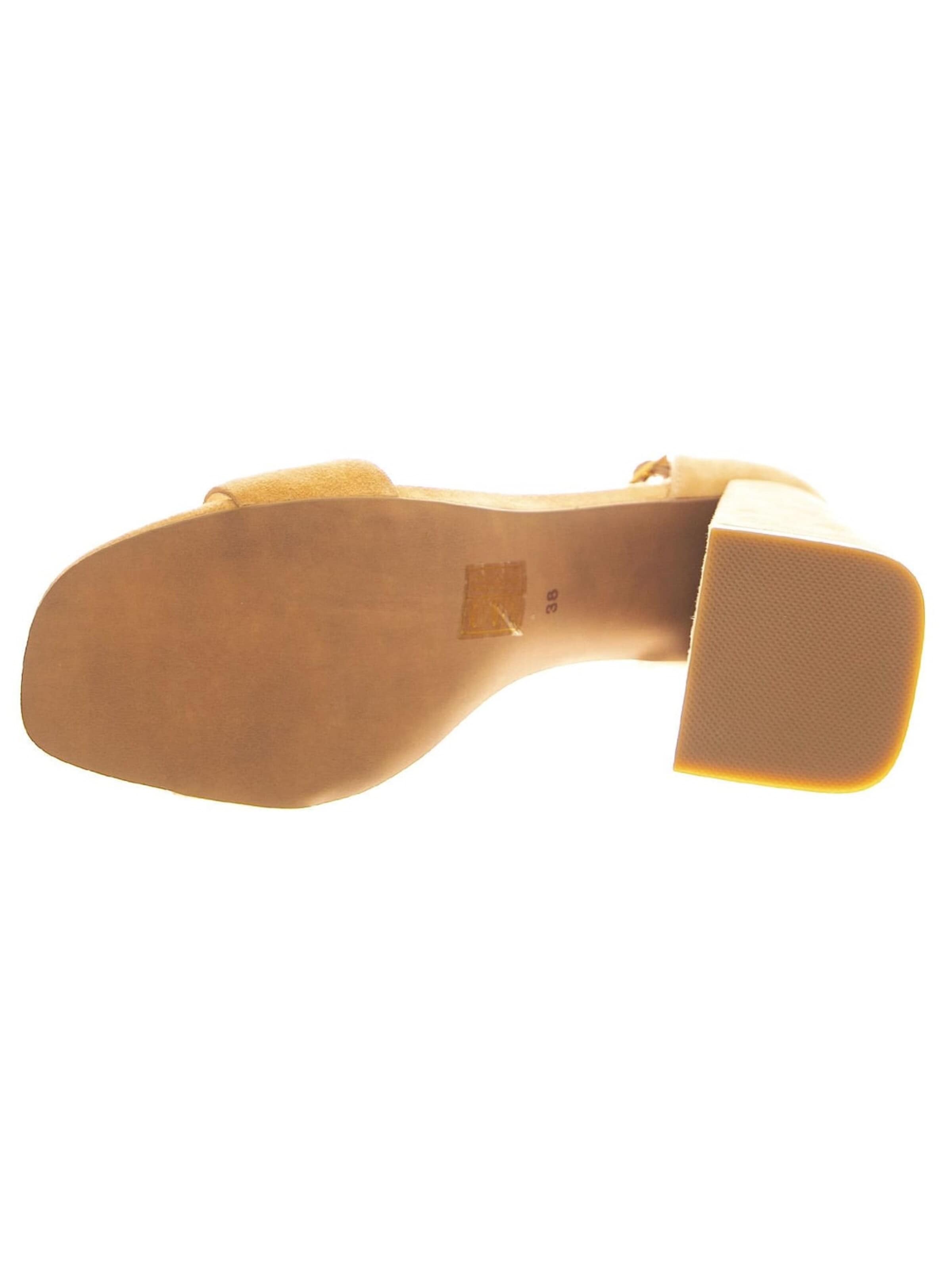 Jeffrey Campbell Sandały 'Pop-Star-B Natural Gold Suede' w kolorze beżowy