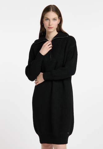 DreiMaster Vintage Knitted dress in Black: front