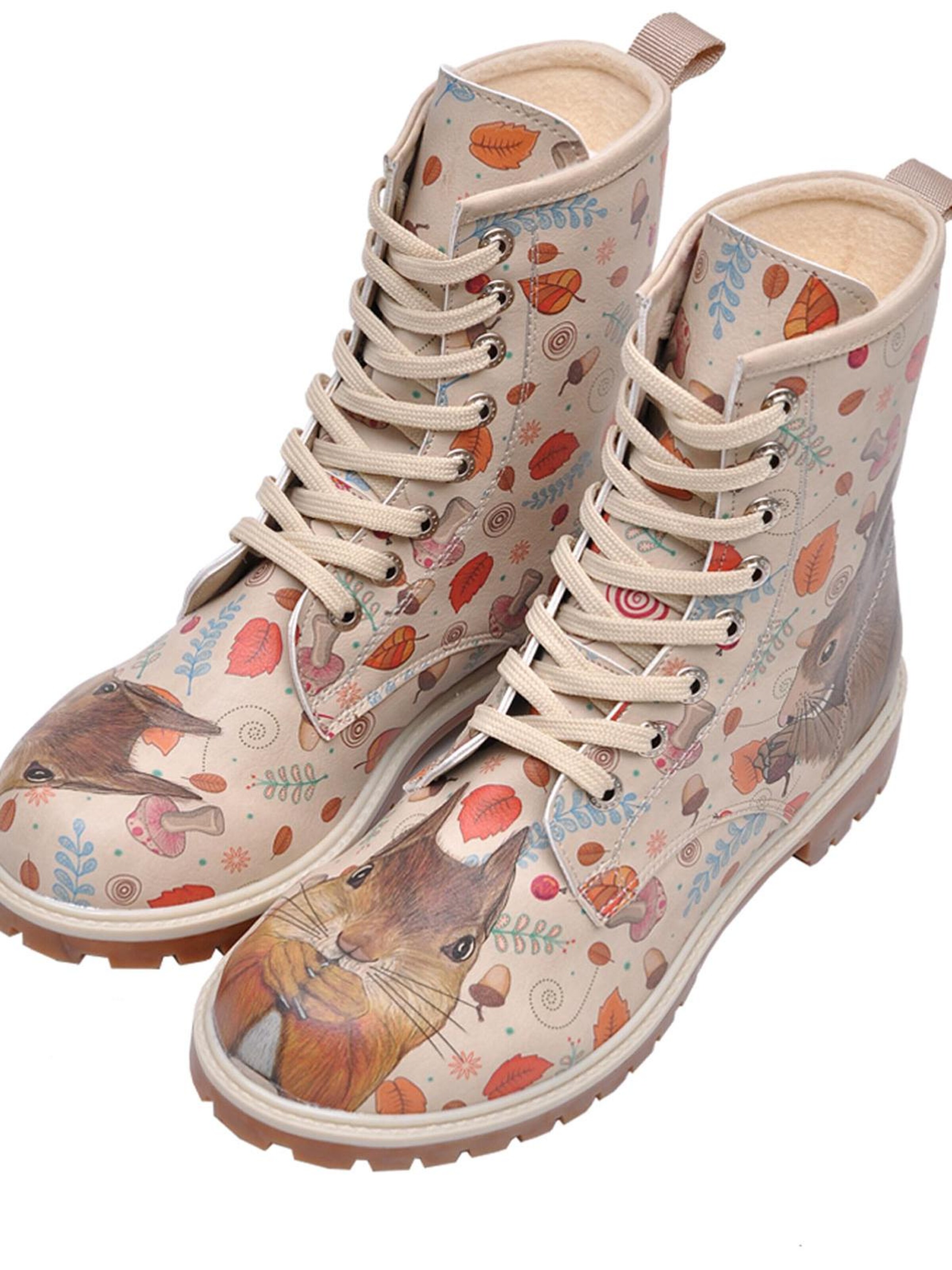 DOGO Schnürstiefel 'DOGO Boots - squirrel' in Beige