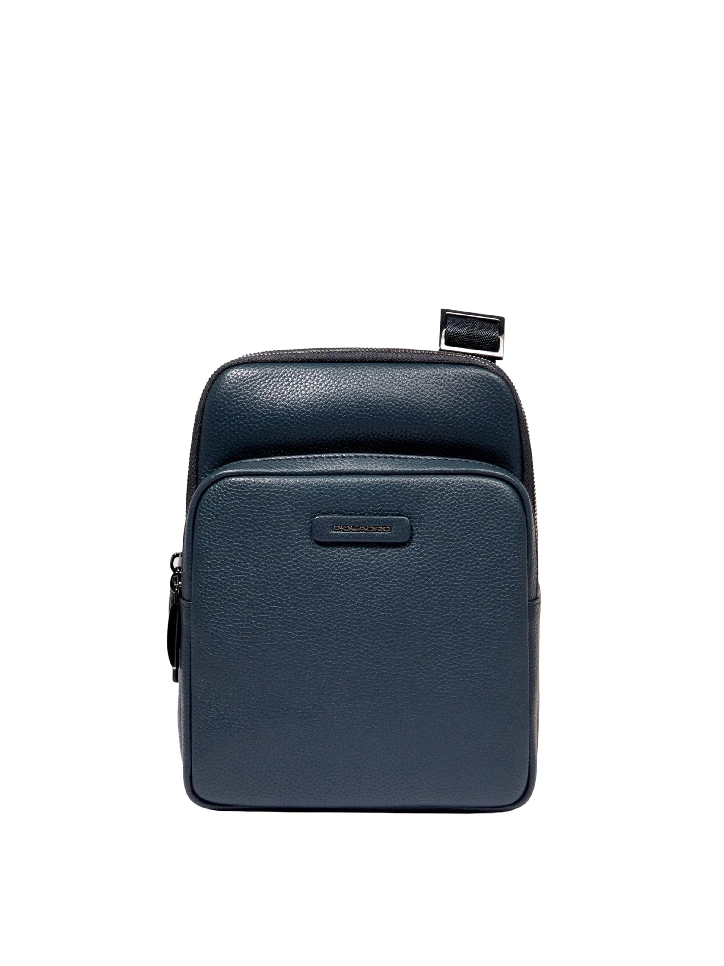 Piquadro - Bolso de hombro en azul: frente