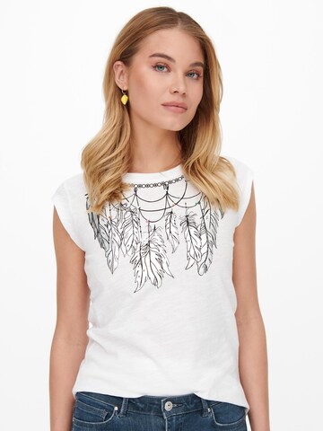 T-shirt 'Bone' ONLY en blanc