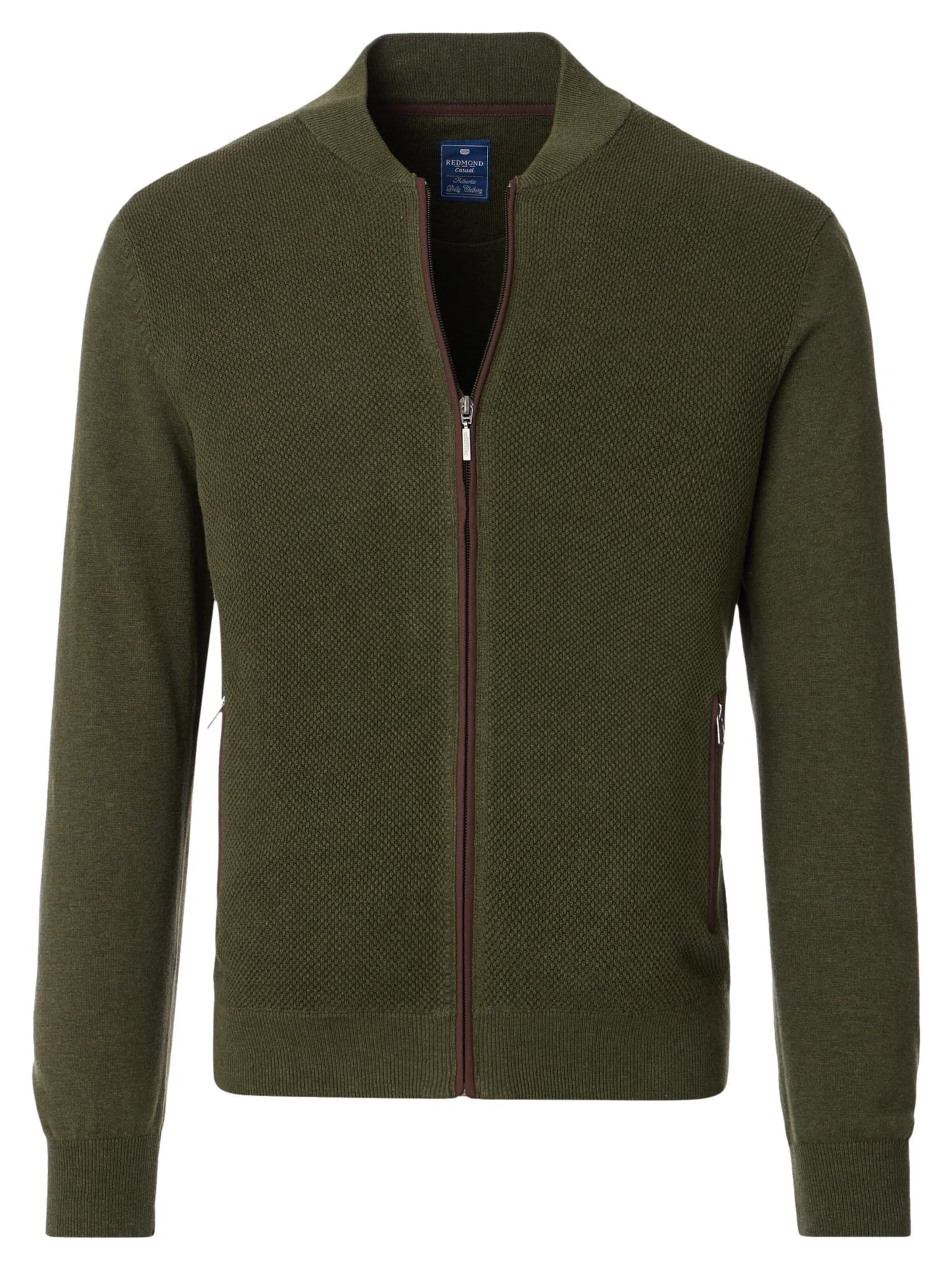 redmond Knit Cardigan 'Basic' in Green: front