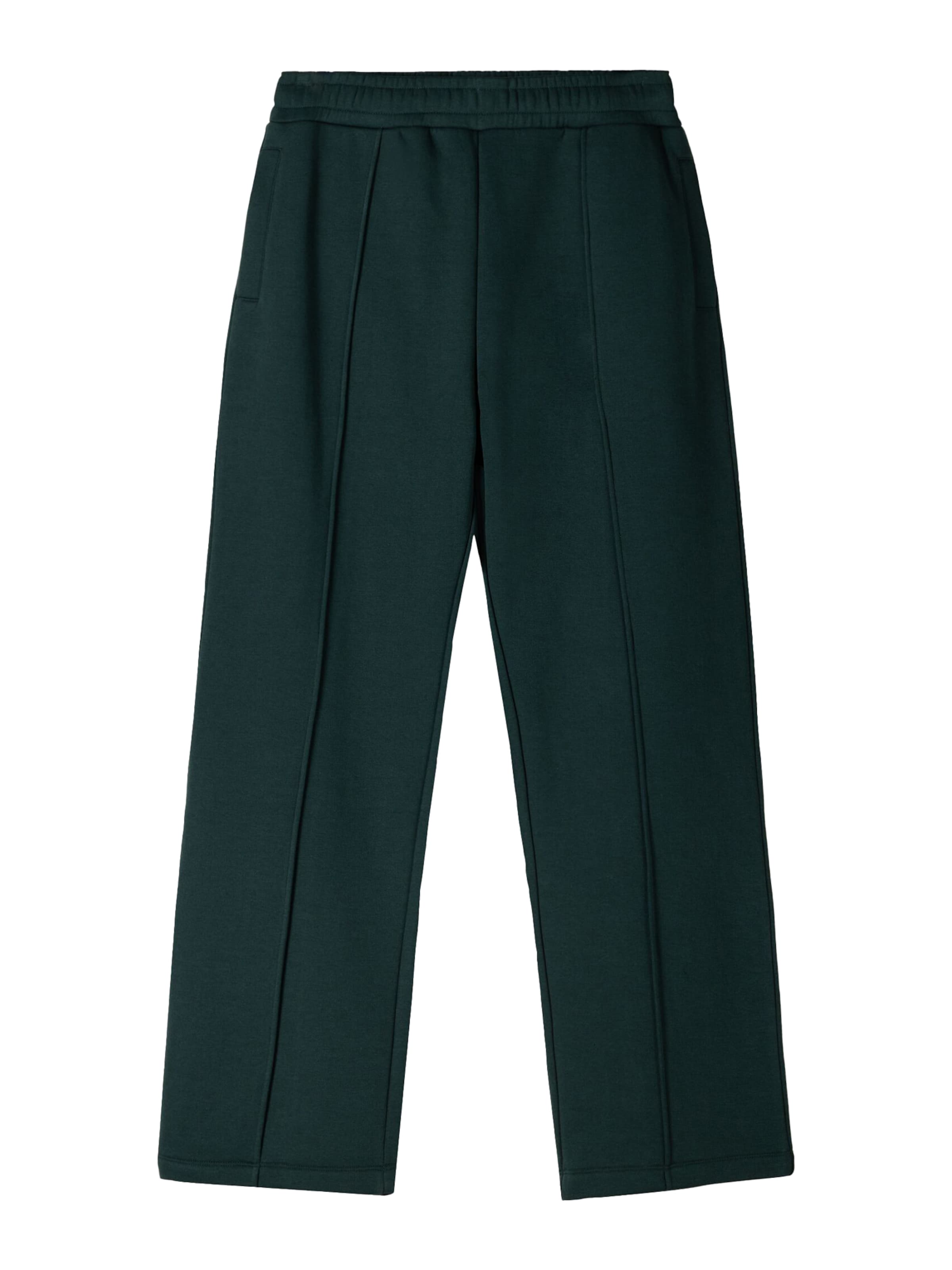 Bershka Wide leg Trousers in Green: front