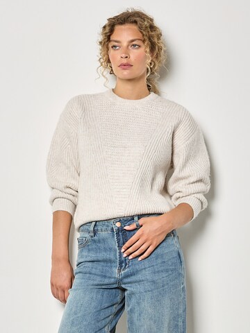Apricot Waffle Rib Knit Soft Jumper ' ' in Beige: Vorderseite