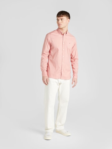 TOMMY HILFIGER Slim fit Button Up Shirt 'FLEX' in Pink
