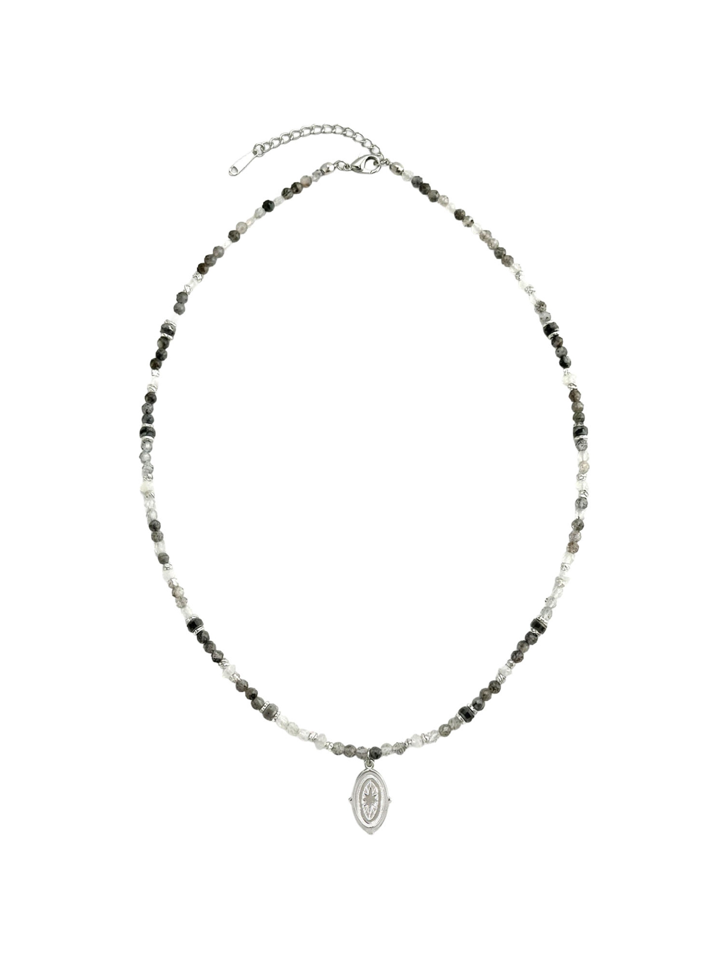 Nemomatheo Necklace 'Nachtkompass' in Grey