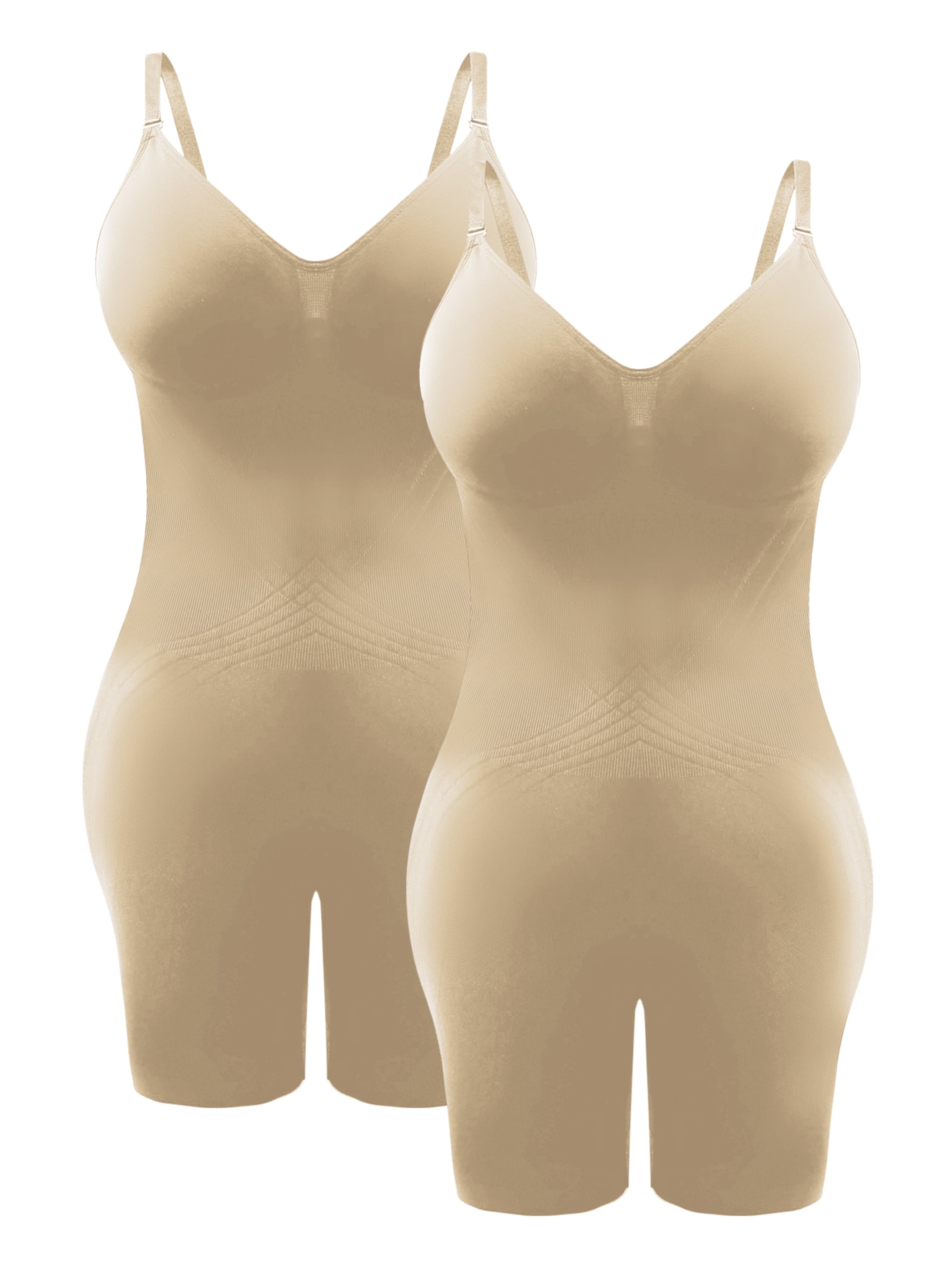 MEETWEE Shaping Bodysuit in Beige: front